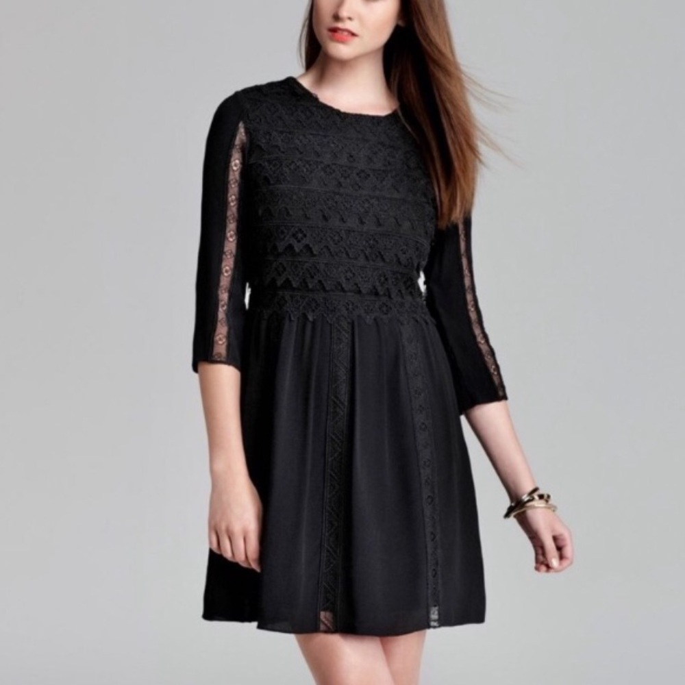 NWT Dolce Vita Dosa dress boho lace embroidered black witchy coquette indie S